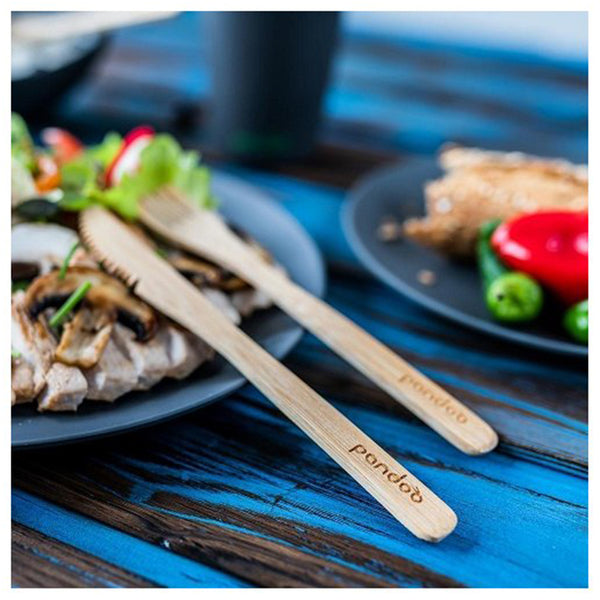 Genanvendeligt bambus bestik, 5 stk knive