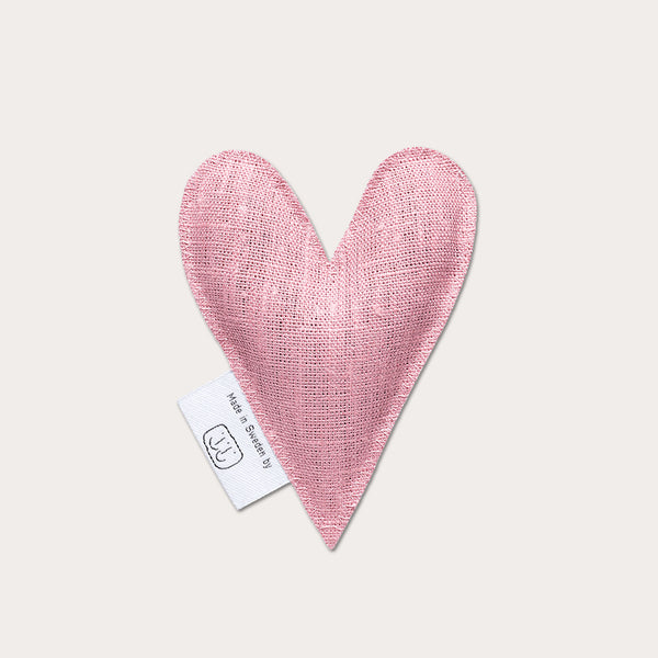 Hjerteformet duftpose - økologisk lavendel og hvedekerner - Pale Pink