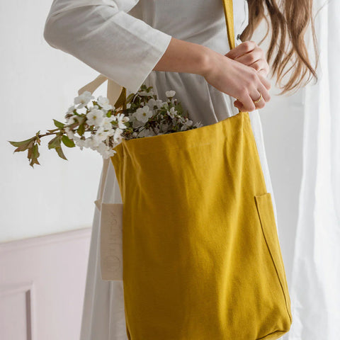 Shopping taske af canvas - Mira - Mustard