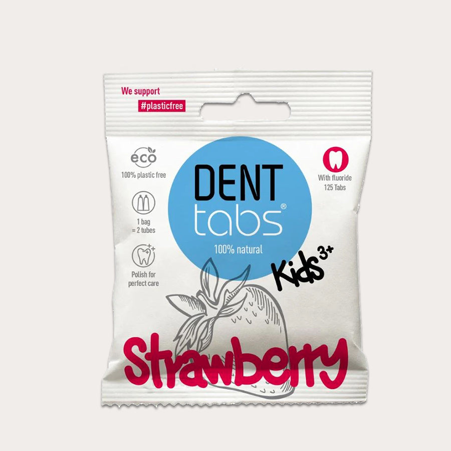 Denttabs - Veganske tandpastapiller med fluorid til børn - Jordbær
