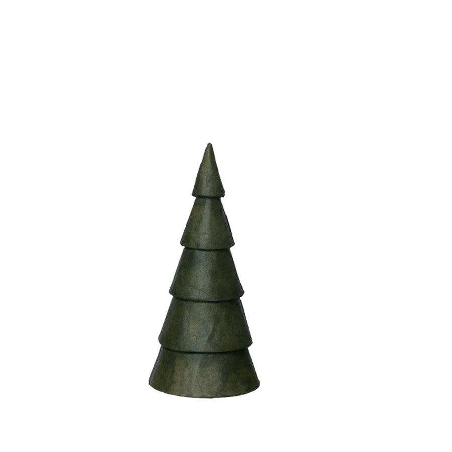 Juletræer af genbrugspapir - Burnt Olive H24 cm