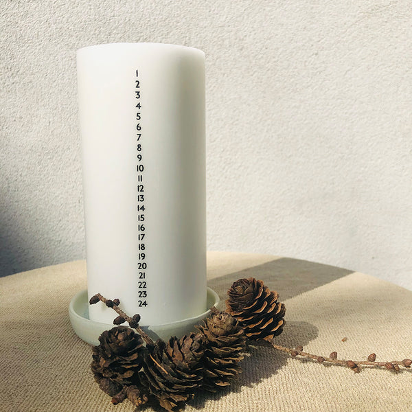 Soya julelys - Kalenderlys - 15 cm høj x 80 brændetimer