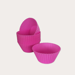 Muffinform silikone 12 stk - almindelig str. - Pink