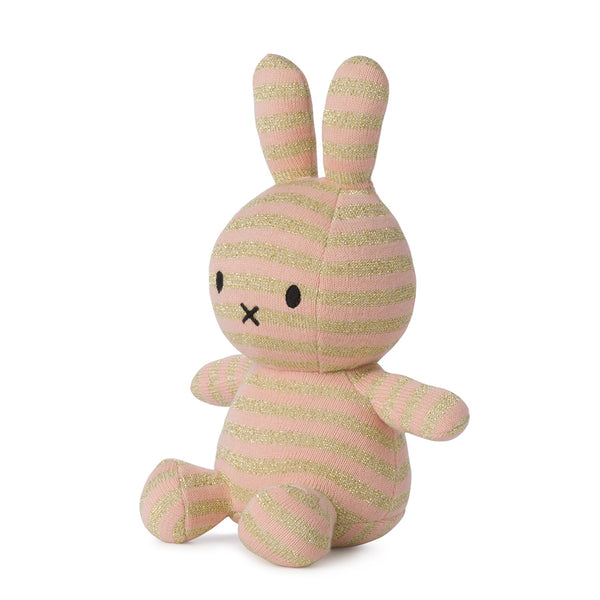 Miffy Sitting Organic Cotton - Stripe Pink 23 cm